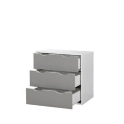 Alton 3 Drawer Bedroom Cabinet Bedside Chest Of Drawers White & Grey - thumbnail 2
