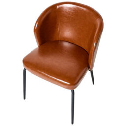 Beliani Set Of 2 Dining Chairs Zana Faux Leather Golden Brown - thumbnail 7