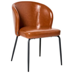 Beliani Set Of 2 Dining Chairs Zana Faux Leather Golden Brown - thumbnail 4