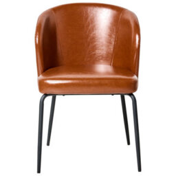 Beliani Set Of 2 Dining Chairs Zana Faux Leather Golden Brown - thumbnail 5