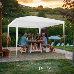 Tectake Gazebo Farah-  Water Resistant, Plug-In System, 3X3M 300 X 300 X 250 Cm - White - thumbnail 8