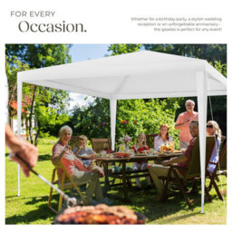 Tectake Gazebo Farah-  Water Resistant, Plug-In System, 3X3M 300 X 300 X 250 Cm - White - thumbnail 7