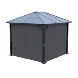 Living And Home 10 X 10Ft Metal Frame Hardtop Patio Gazebo With Curtains And Hipped Roof - thumbnail 5