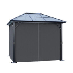 Living And Home 10 X 10Ft Metal Frame Hardtop Patio Gazebo With Curtains And Hipped Roof - thumbnail 6