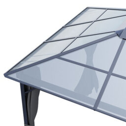 Living And Home 10 X 10Ft Metal Frame Hardtop Patio Gazebo With Curtains And Hipped Roof - thumbnail 7