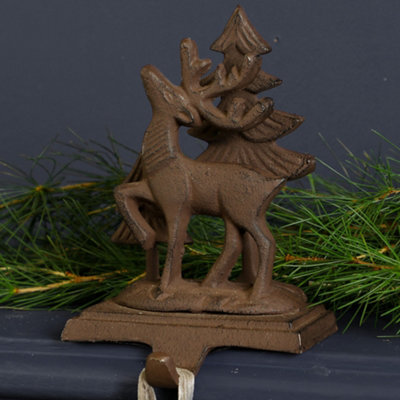 Dibor 3D Reindeer Decorative Stocking Hook Fireplace Stocking Holder Christmas Stocking Holder - image 1