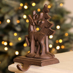 Dibor 3D Reindeer Decorative Stocking Hook Fireplace Stocking Holder Christmas Stocking Holder - thumbnail 4