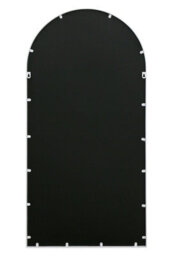 Mirroroutlet The Typis White Metal Edged Arch Wall Mirror With White Flower Decals 120Cm X 60Cm - thumbnail 5