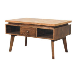 Wyld Haus Arezzo Classic Granary Coffee Table, 2 Drawers With Brass Detail, 800mm - thumbnail 4