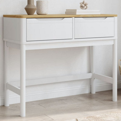 Berkfield Console Table Floro White 89.5X36.5X73 Cm Solid Wood Pine - image 1