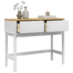 Berkfield Console Table Floro White 89.5X36.5X73 Cm Solid Wood Pine - thumbnail 4