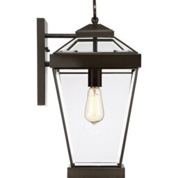 Stylish Outdoor Ip44 Wall Light Lantern In Western Bronze With Led E27 Socket - thumbnail 4