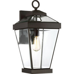 Stylish Outdoor Ip44 Wall Light Lantern In Western Bronze With Led E27 Socket