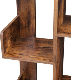 Songmics Storage Rack, Shelf, Tree Bookcase, Shelving Unit, 13 Shelves, With Rounded Corners, Rustic Brown - thumbnail 6
