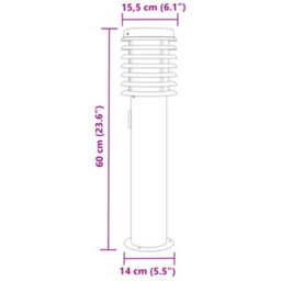 Outdoor Floor Lamp With Outlet Silver 60 Cm Stainless Steel - thumbnail 7