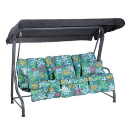 Alfresia Turin Reclining Swing Seat With Alexandra Green Leaf Classic Cushions