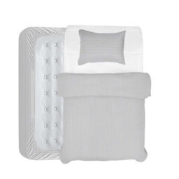 Aspire Homeware Silver Duvet Cover Complete Set, Reversible Modern Bedding Set, Single (L)200Cm X (W)135Cm - thumbnail 1