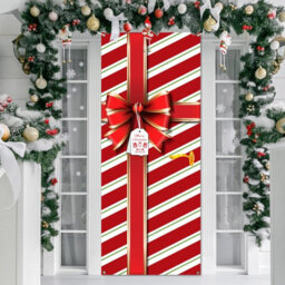 CLEFFNS Christmas Decorative Floor Mat Set 90X180Cm Gift Box Door Banner And 40X60Cm Santa Snowman Kitchen Rug For Front Door Decoration - thumbnail 7