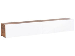 Wyld And Coco Wall-Mounted Tv Stand White And Brown For Tvs Up To 70 Inch With 2 Cabinets - thumbnail 3