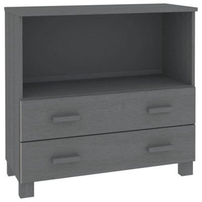 Berkfield Sturdy Sideboard Dark Grey 85X35X80 Cm Solid Wood Pine - image 1