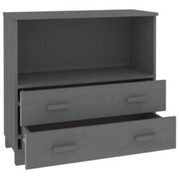 Berkfield Sturdy Sideboard Dark Grey 85X35X80 Cm Solid Wood Pine - thumbnail 7