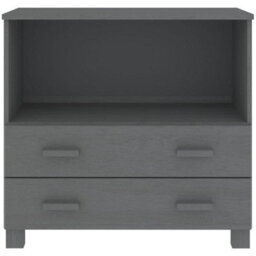 Berkfield Sturdy Sideboard Dark Grey 85X35X80 Cm Solid Wood Pine - thumbnail 5
