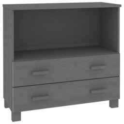 Berkfield Sturdy Sideboard Dark Grey 85X35X80 Cm Solid Wood Pine
