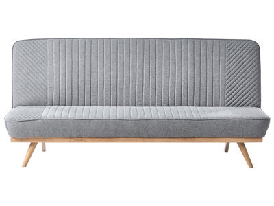 Wyld And Coco Grey Tufted 2-Seater Sofa Bed With Wood-Effect Metal Legs, Compact Space-Saving Design - image 1