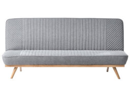 Wyld And Coco Grey Tufted 2-Seater Sofa Bed With Wood-Effect Metal Legs, Compact Space-Saving Design - thumbnail 1