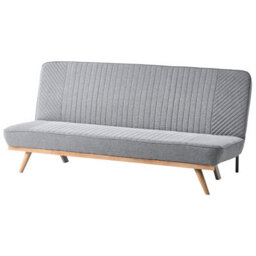 Wyld And Coco Grey Tufted 2-Seater Sofa Bed With Wood-Effect Metal Legs, Compact Space-Saving Design - thumbnail 4