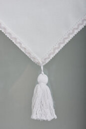 Furnished Luxury Linen Roller Blinds With Triangle Edge, Trimmable - White (W)110Cm X (L)165Cm - thumbnail 3