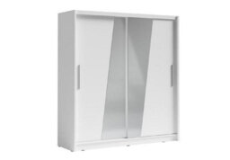 Arte White Matt Modern Sliding Wardrobe W205Cm - Family-Friendly Storage With Mirrored Doors - thumbnail 1