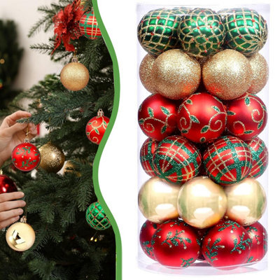CLEFFNS 30Pcs Christmas Tree Ornaments, Christmas Indoor Ornament Set, Christmas Ball Decorations, Shatterproof Hanging Baubles - image 1