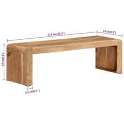 Berkfield Modern Tv Stand 110X33X33 Cm Solid Wood Acacia - thumbnail 7