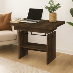 Modern Extendable Coffee Table Janek 116 -156 Cm Pvc Veneer Living Room Table Dark Ash