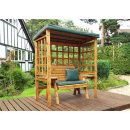 Marlborough Traditional Zubond Two Seat Arbour Green With 1 X Bench Cushion Green & 1 X Scatter Cushion Green - thumbnail 2