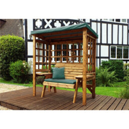 Marlborough Traditional Zubond Two Seat Arbour Green With 1 X Bench Cushion Green & 1 X Scatter Cushion Green - thumbnail 1