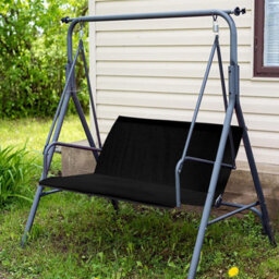 Replacement Seat Cover For Two And Three Garden Swings, Waterproof Thick (600D) - 138 X 50 Cm, Black. - thumbnail 4