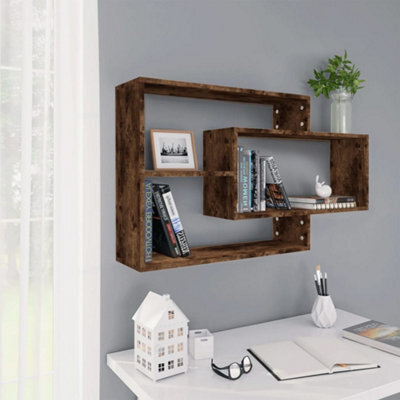 Berkfield Wall Shelf Smoked Oak 104X20X58.5 Cm Engineered Wood - image 1