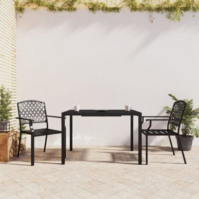 Berkfield 3 Piece Garden Dining Set Anthracite Steel - image 1