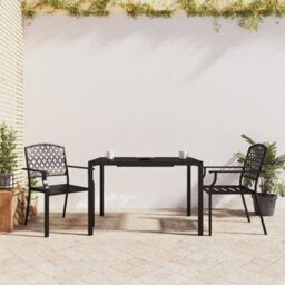 Berkfield 3 Piece Garden Dining Set Anthracite Steel - thumbnail 1