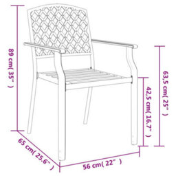 Berkfield 3 Piece Garden Dining Set Anthracite Steel - thumbnail 9