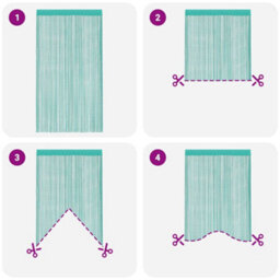 Berkfield String Curtains 2 Pcs Turquoise 140X250 Cm - thumbnail 6