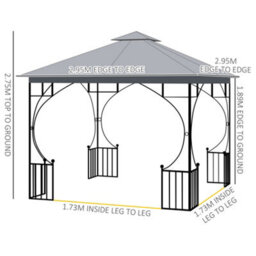 Outsunny Gazebo Party Tent Canopy Sun Shade For Patio Garden 3X3(M) - thumbnail 3