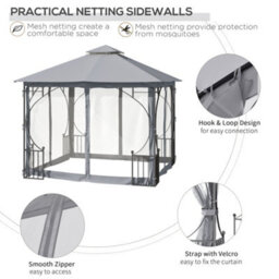 Outsunny Gazebo Party Tent Canopy Sun Shade For Patio Garden 3X3(M) - thumbnail 6