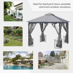 Outsunny Gazebo Party Tent Canopy Sun Shade For Patio Garden 3X3(M) - thumbnail 7