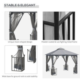 Outsunny Gazebo Party Tent Canopy Sun Shade For Patio Garden 3X3(M) - thumbnail 5