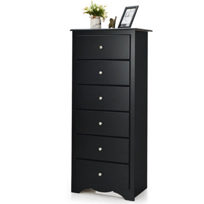Chest Of Drawers Free Standing 6 Drawers Wooden Storage Cabinet W/ Metal Handles - image 1
