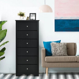 Chest Of Drawers Free Standing 6 Drawers Wooden Storage Cabinet W/ Metal Handles - thumbnail 6