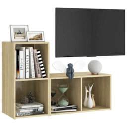Berkfield Tv Cabinets 2 Pcs Sonoma Oak 72X35X36.5 Cm Engineered Wood - thumbnail 3
